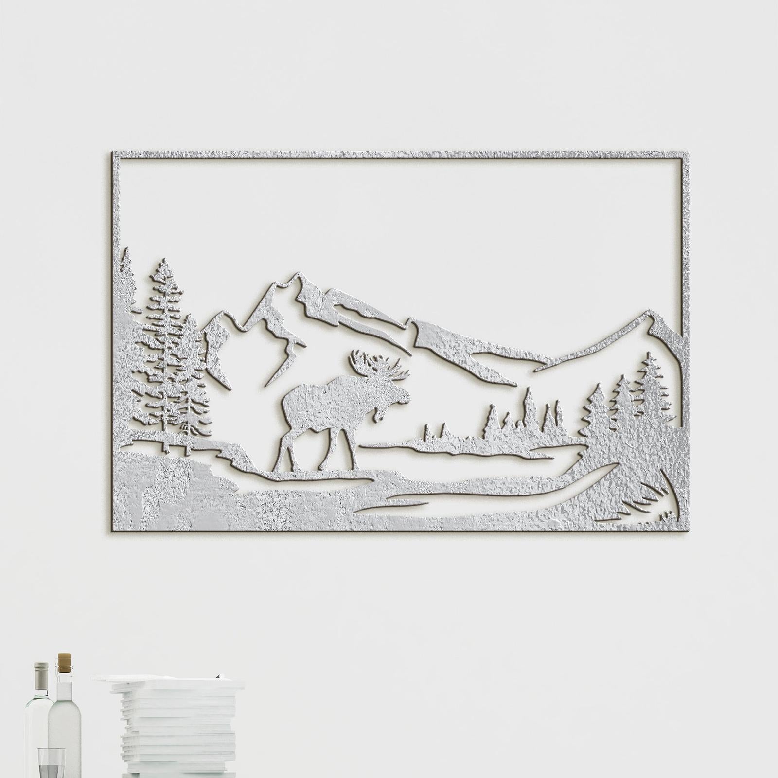 Horska sceneria s lososom-DREVTEX