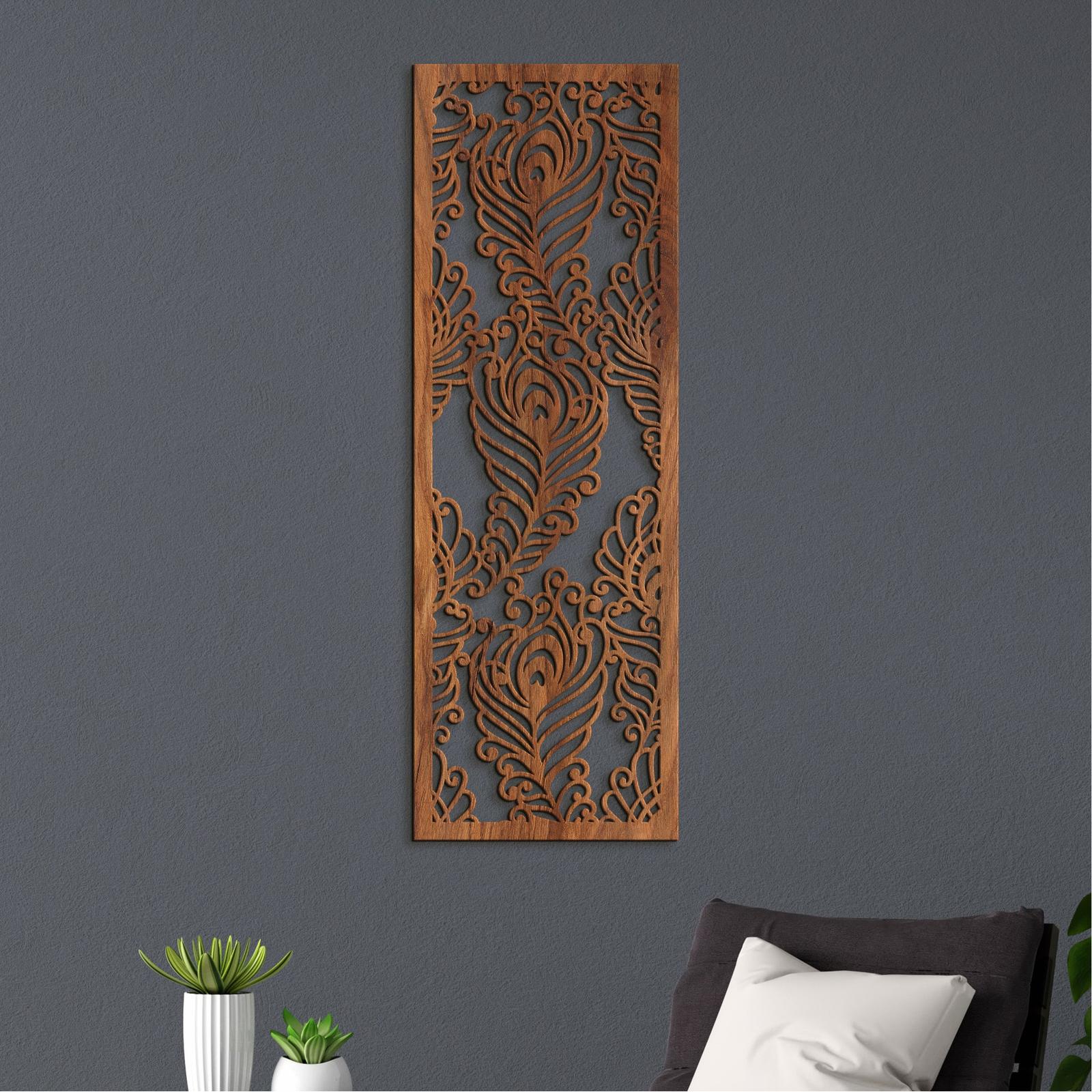 Drevená mandala Pávie perá-DREVTEX