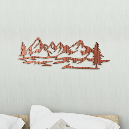 Dreveny obraz silueta hor-DREVTEX