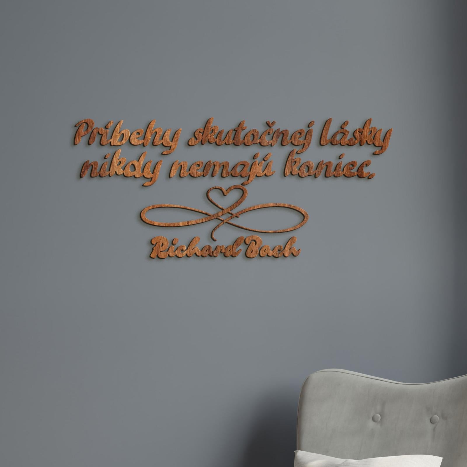 Drevený citát Príbehy skutočnej lásky-DREVTEX