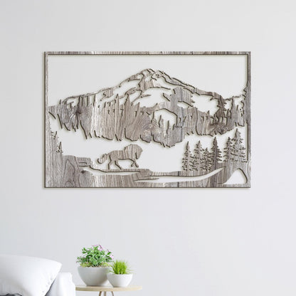 Horska sceneria s konom-DREVTEX