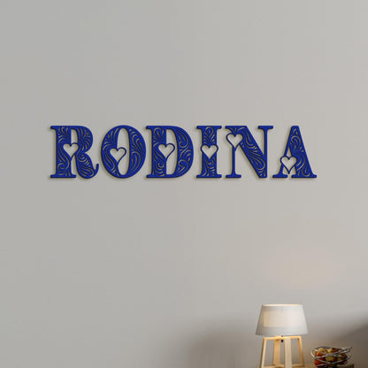 Drevený nápis RODINA-DREVTEX