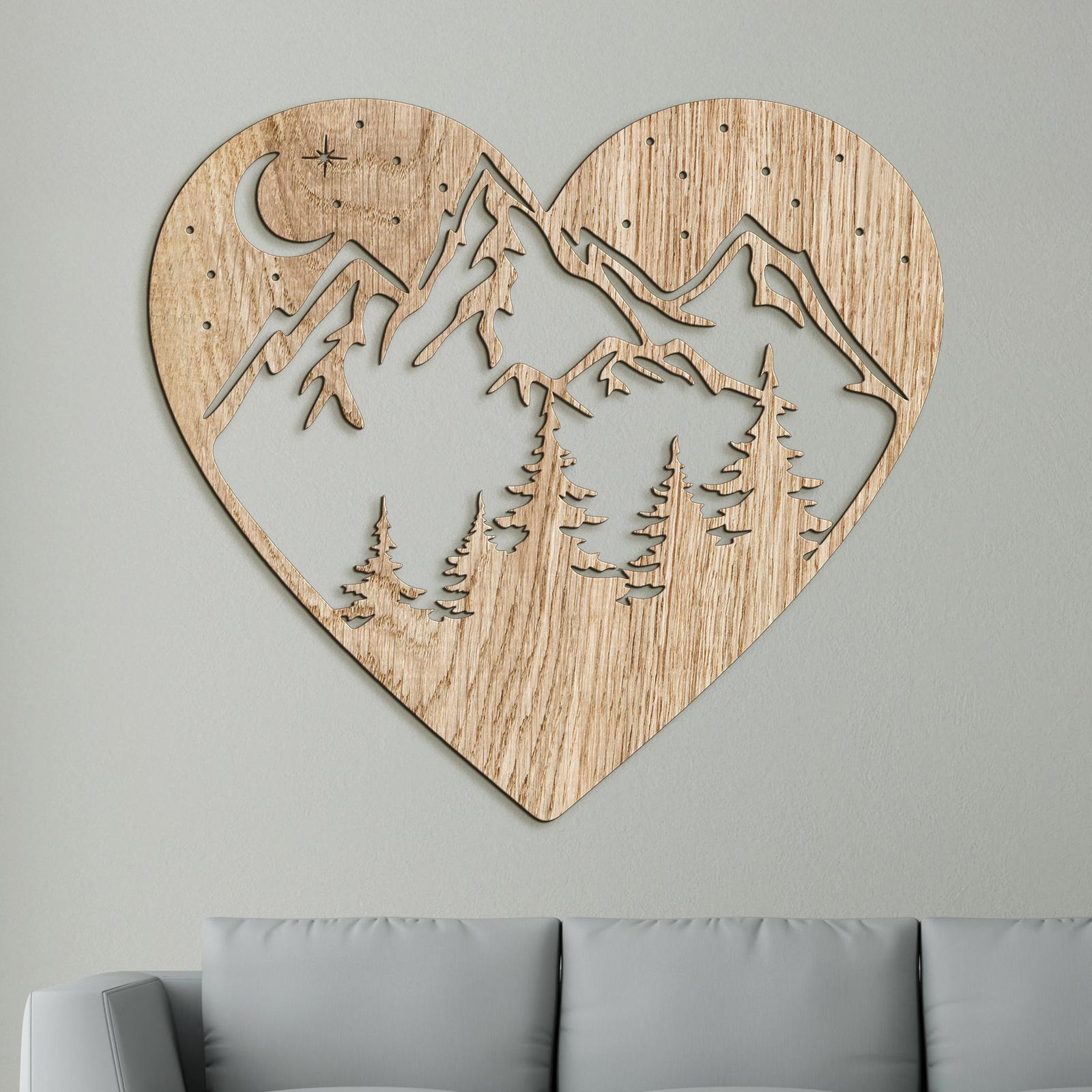 Drevený obraz na stenu Láska k horám-DREVTEX