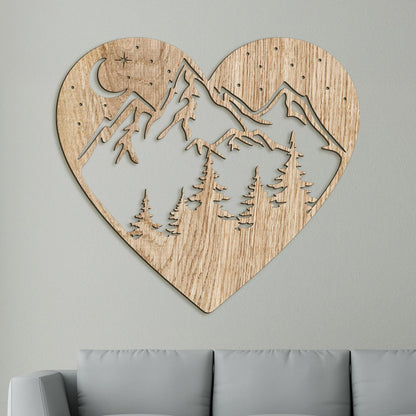 Drevený obraz na stenu Láska k horám-DREVTEX