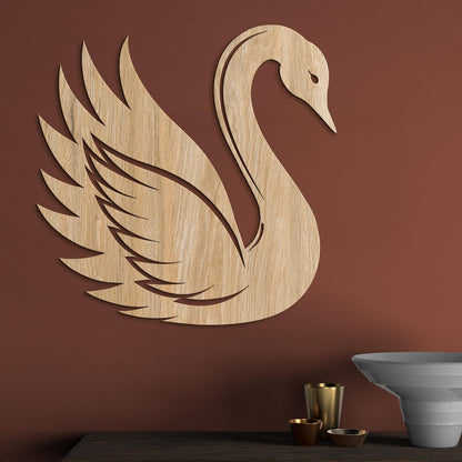 Drevený obraz Elegantná labuť-DREVTEX