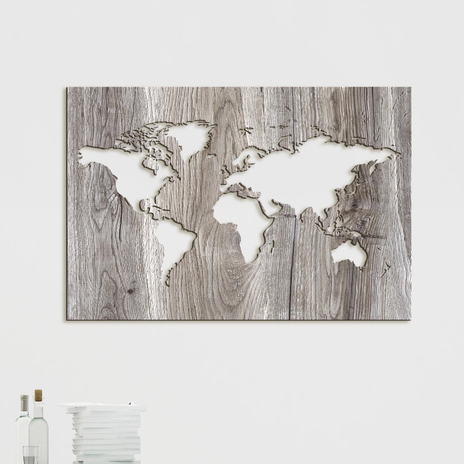 Drevený obraz na stenu Mapa sveta-DREVTEX
