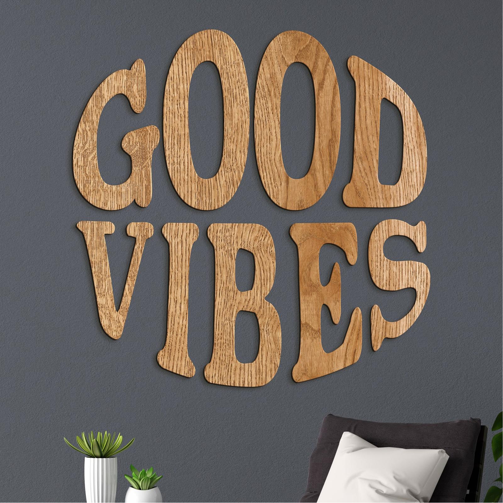 Drevený nápis GOOD VIBES-DREVTEX