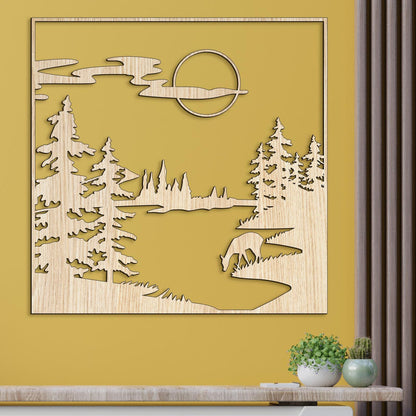 Drevený obraz Lesná čistinka-DREVTEX