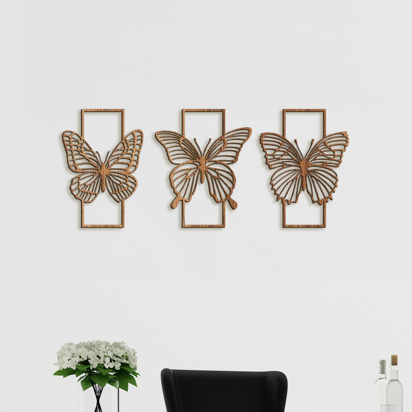 Trojdielna dekoracia Motyle-DREVTEX