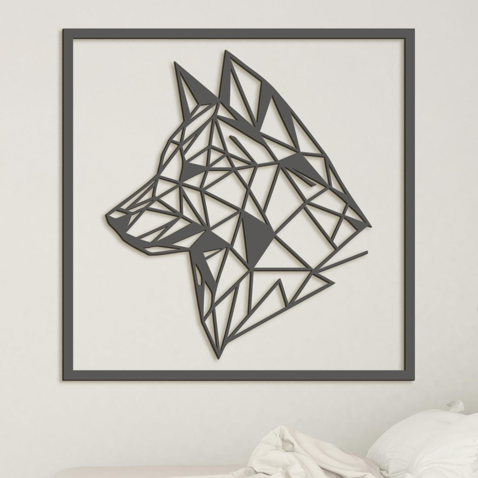 Drevený obraz Silueta vlka-DREVTEX