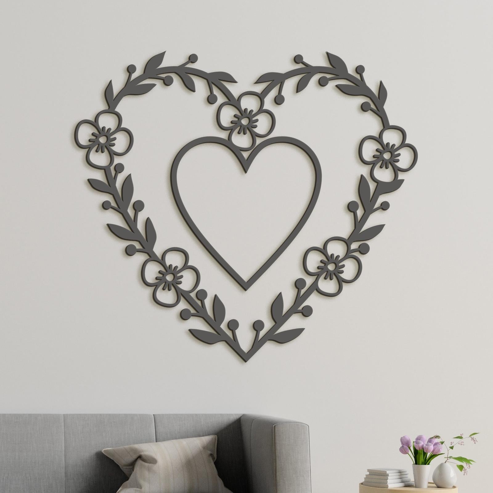 Romantický obraz na stenu HEART-DREVTEX