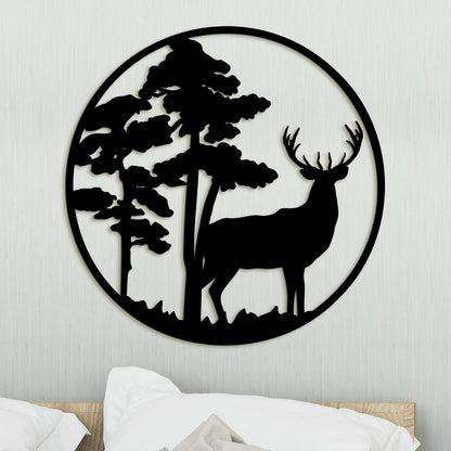 Drevený obraz Jelenia silueta-DREVTEX