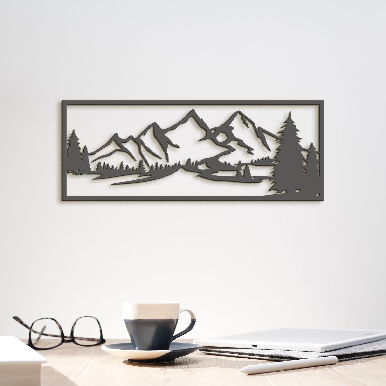 Drevený obraz hory-DREVTEX