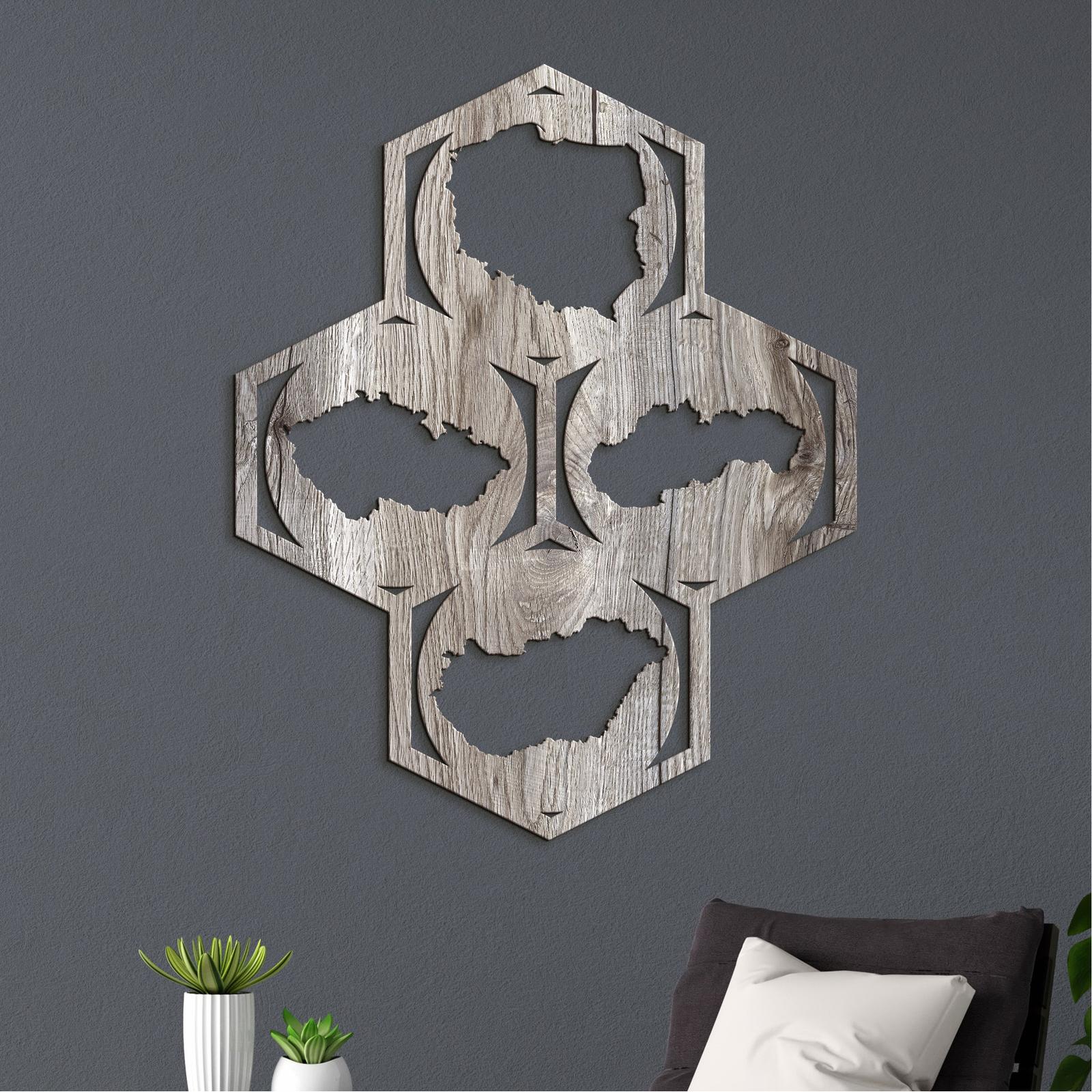 Drevený obraz na stenu Mapy-DREVTEX