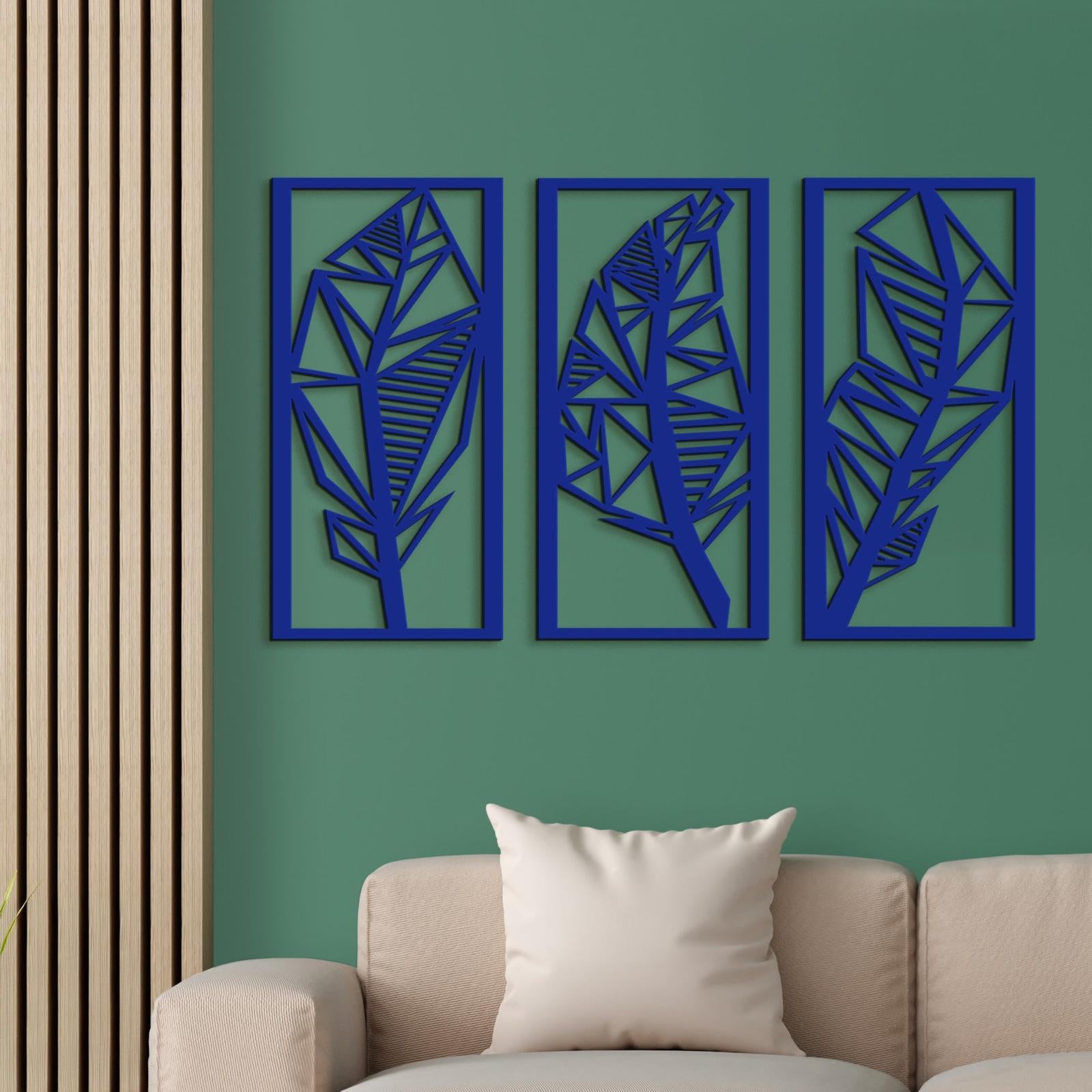 Trojdielny obraz Listy 3D-DREVTEX