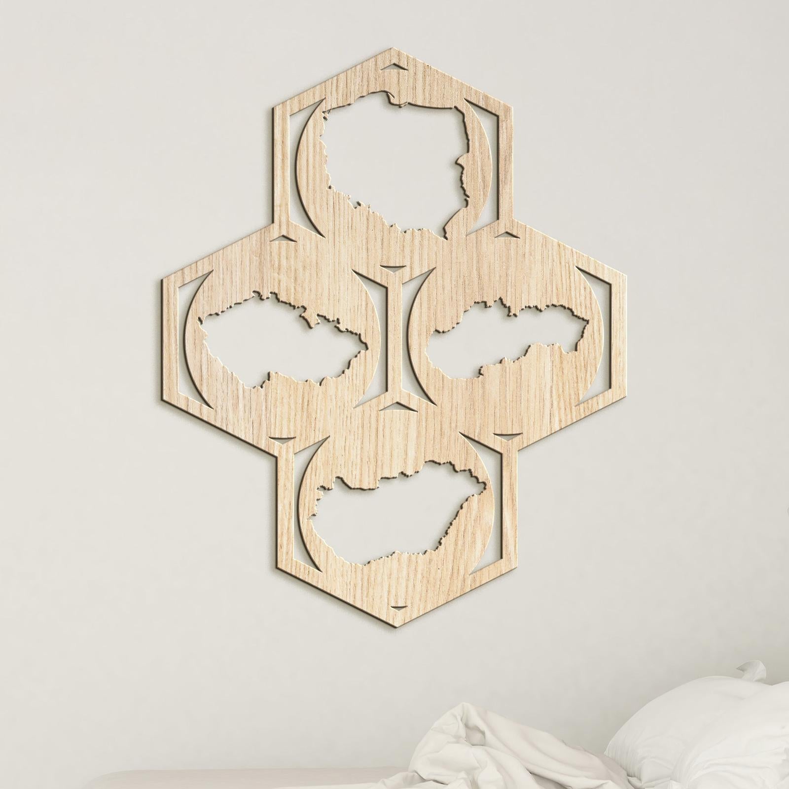 Drevený obraz na stenu Mapy-DREVTEX