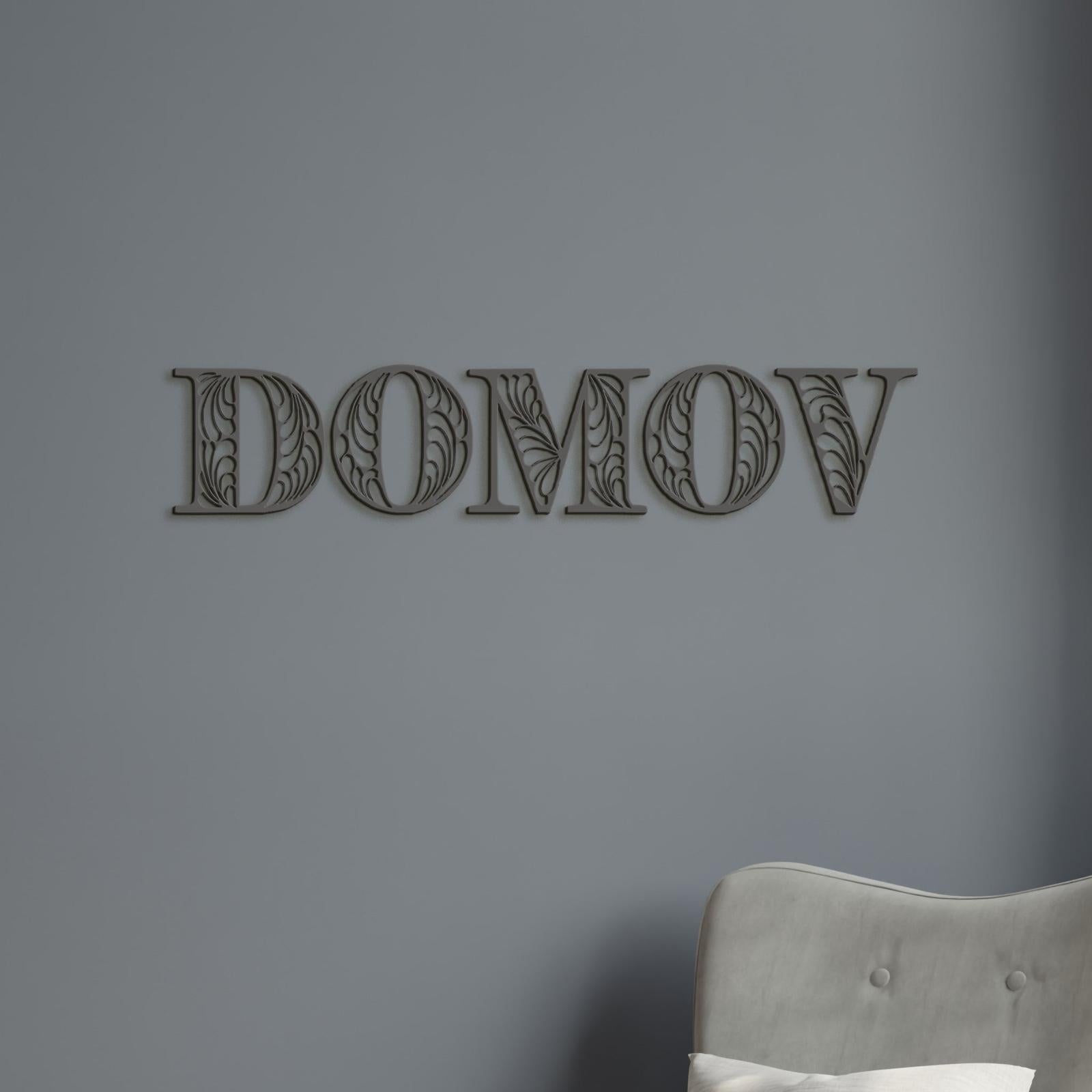 Drevený nápis DOMOV-DREVTEX