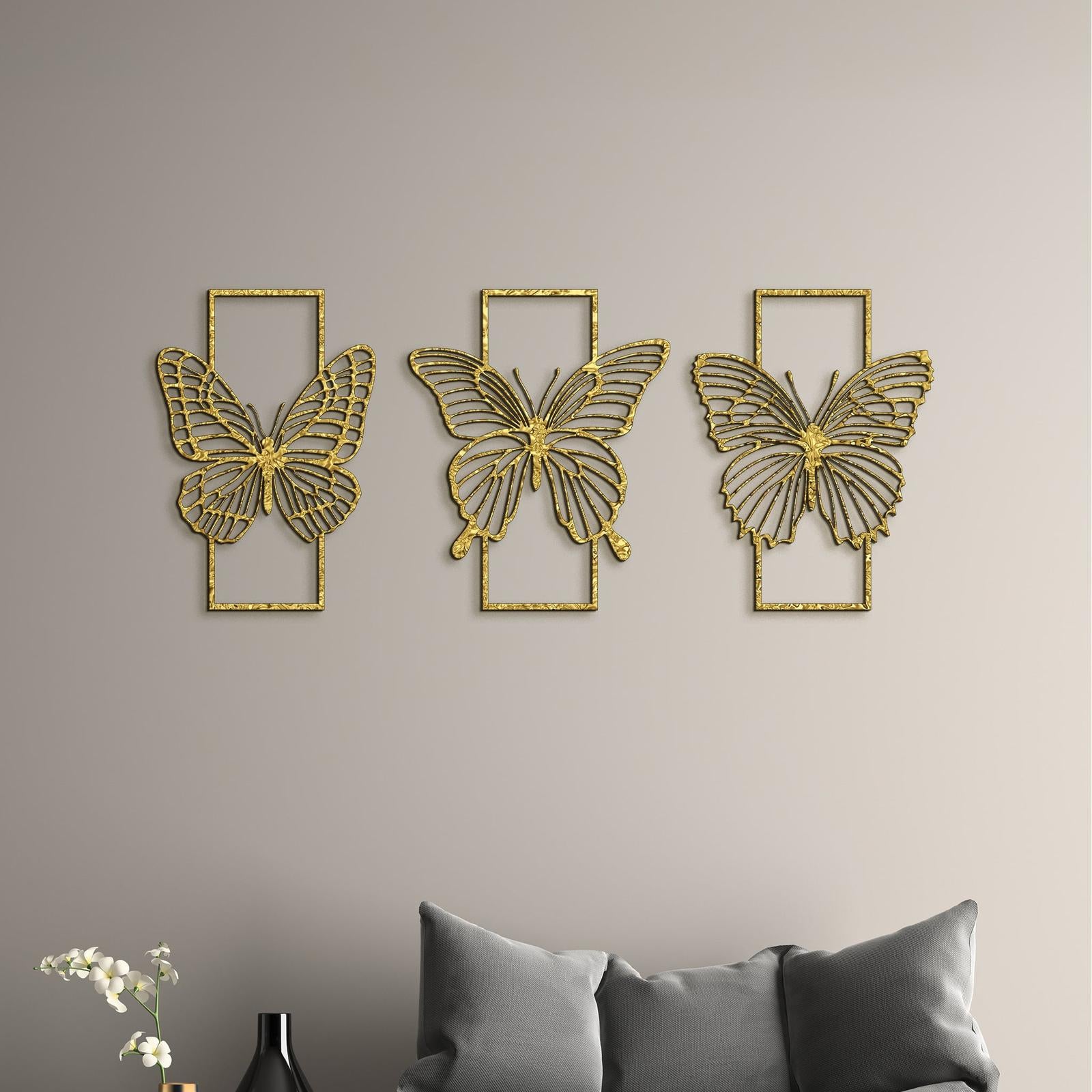 Trojdielna dekoracia Motyle-DREVTEX