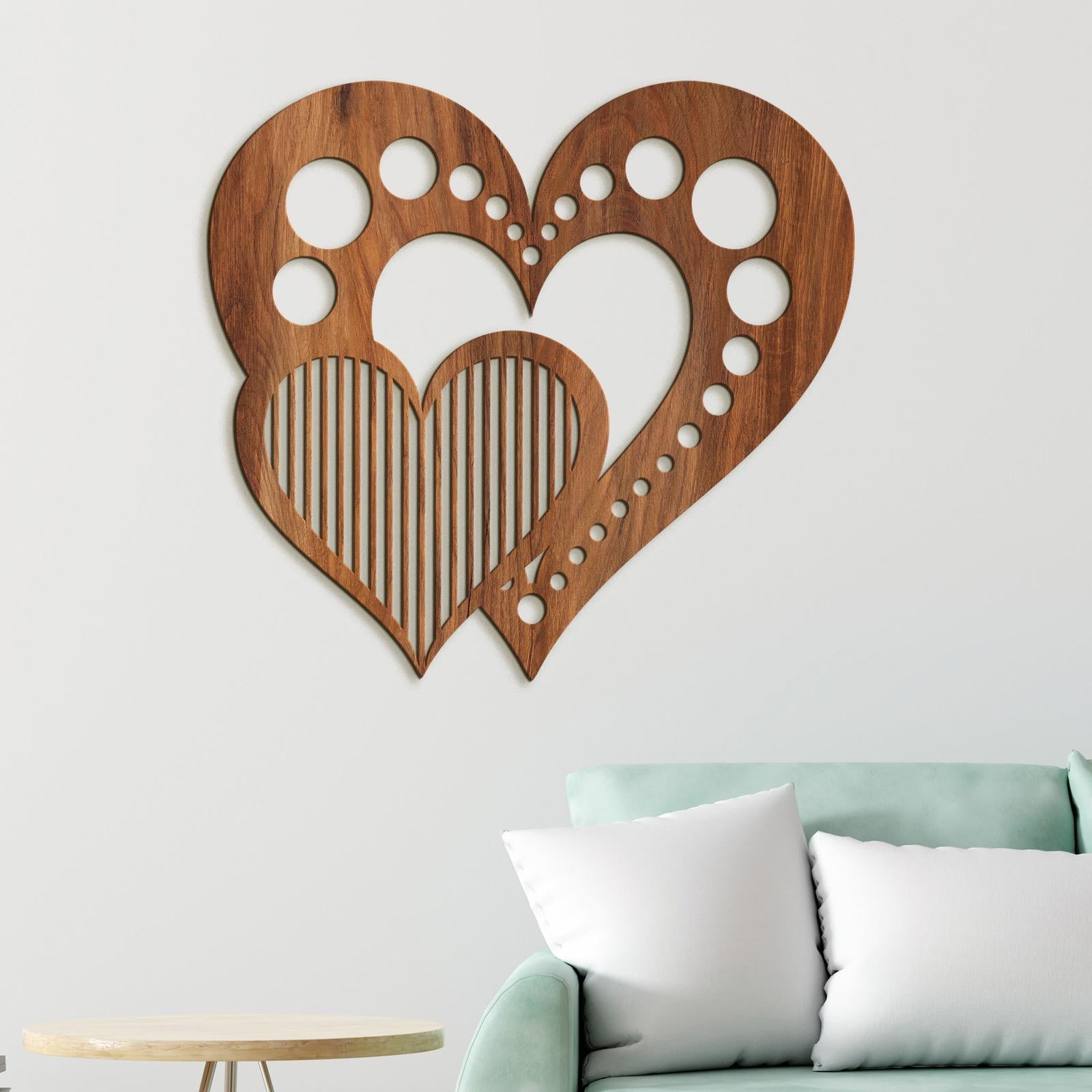 Drevený obraz na stenu Srdcia-DREVTEX