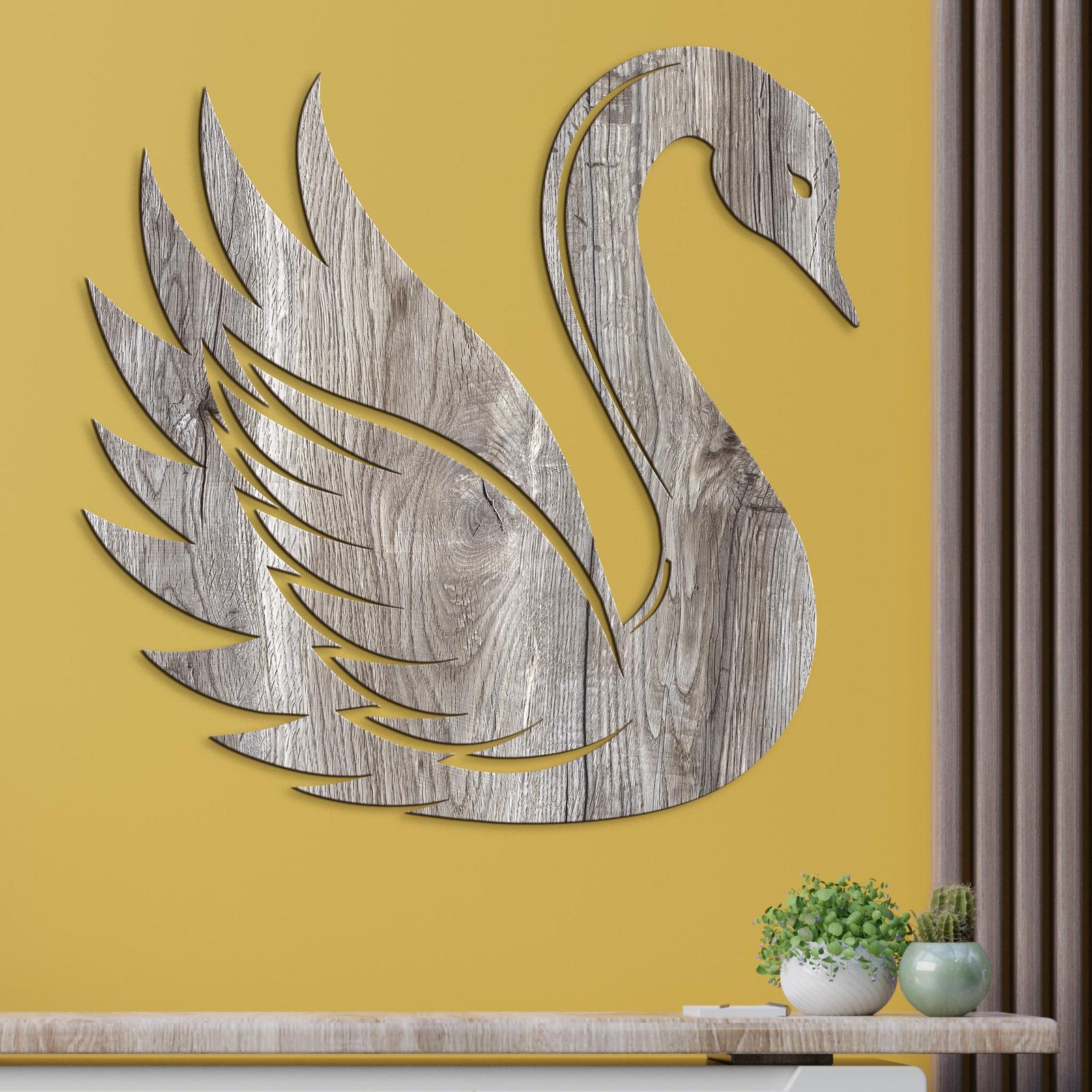 Drevený obraz Elegantná labuť-DREVTEX