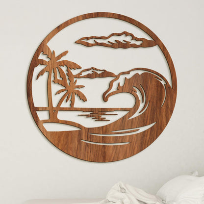 Drevený obraz na stenu pláž-DREVTEX