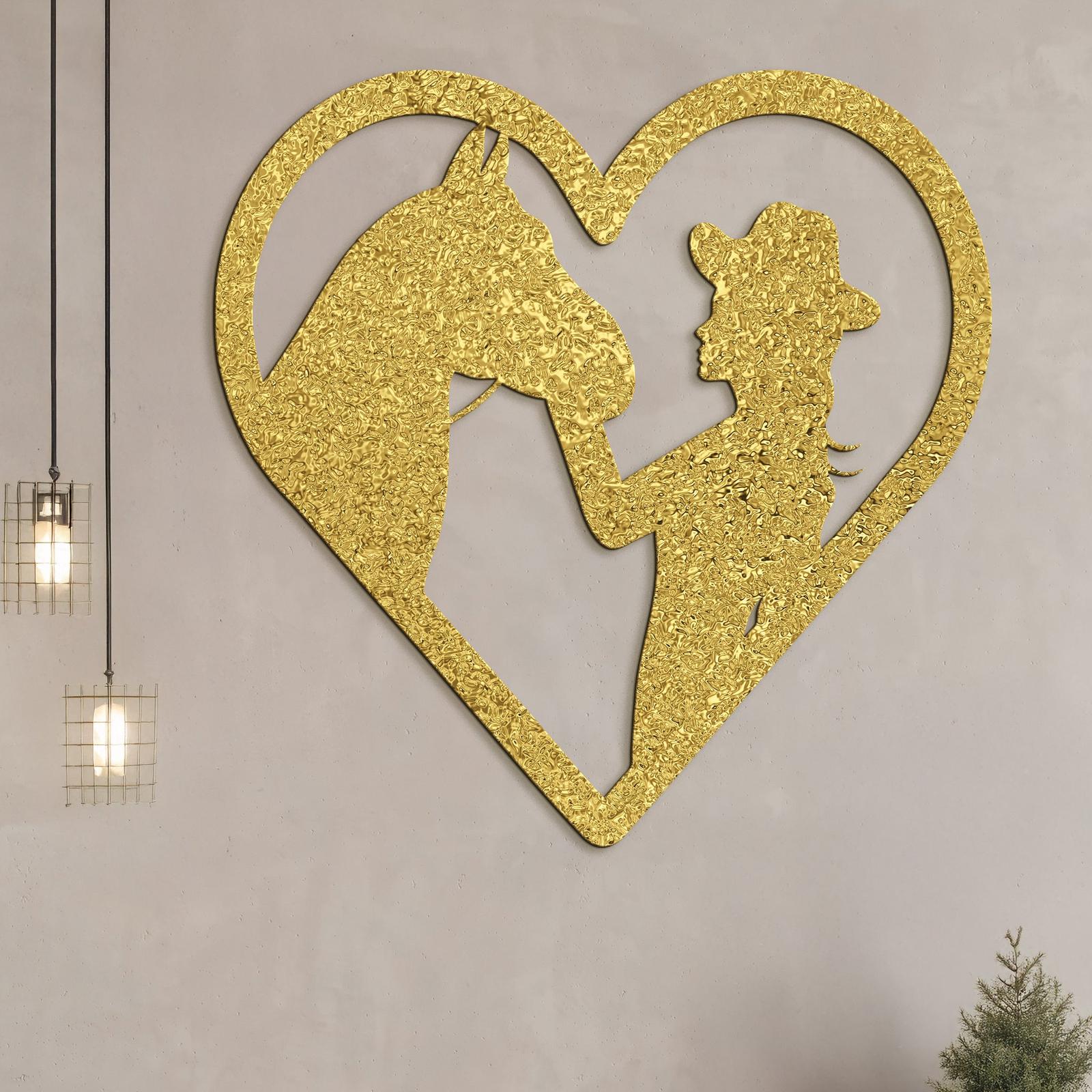 Drevený obraz na stenu žena s koňom-DREVTEX