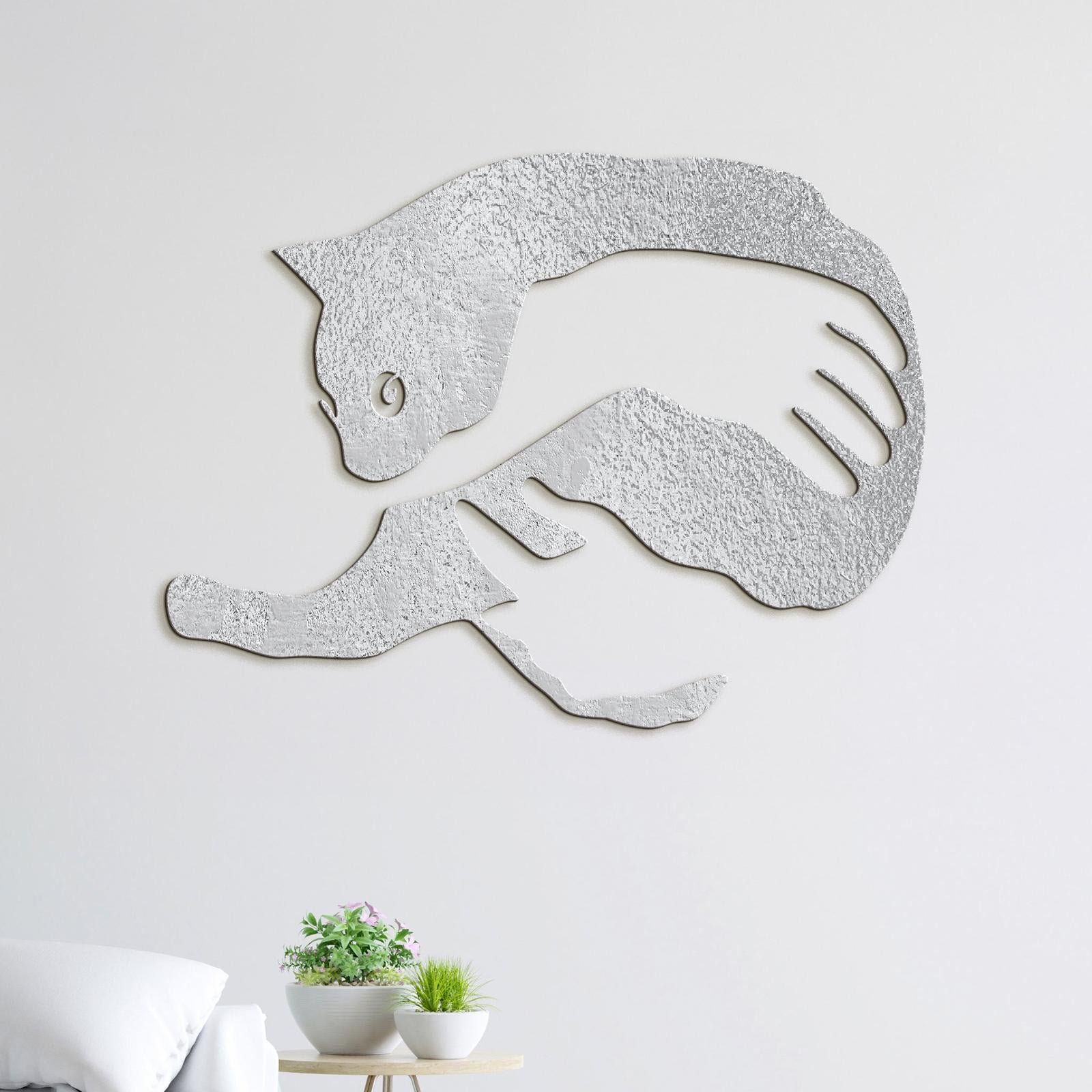 Drevený obraz na stenu mačka v náručí-DREVTEX