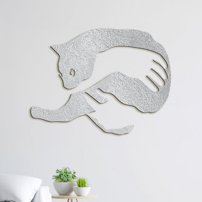 Drevený obraz na stenu mačka v náručí-DREVTEX