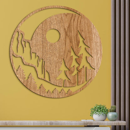 Drevený obraz nočná krajina-DREVTEX