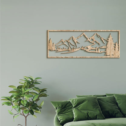 Drevený obraz hory-DREVTEX