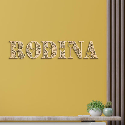 Drevený nápis RODINA-DREVTEX