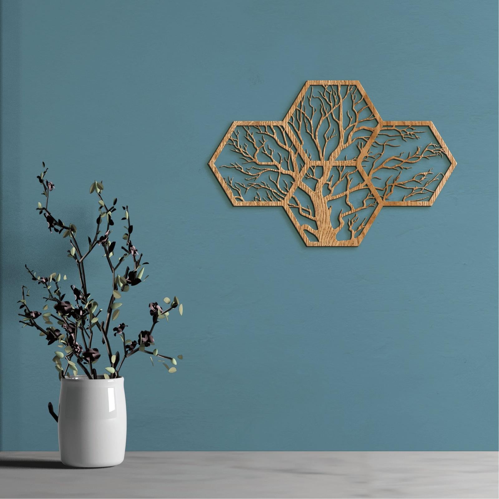 Drevený strom života motív včelieho úľa-DREVTEX