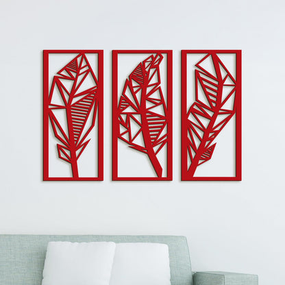 Trojdielny obraz Listy 3D-DREVTEX