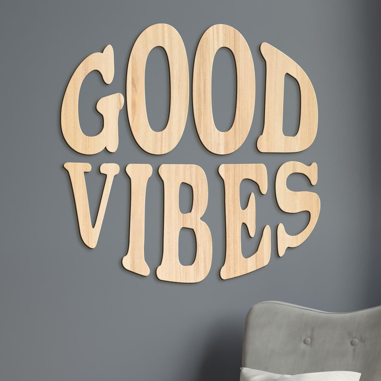 Drevený nápis GOOD VIBES-DREVTEX