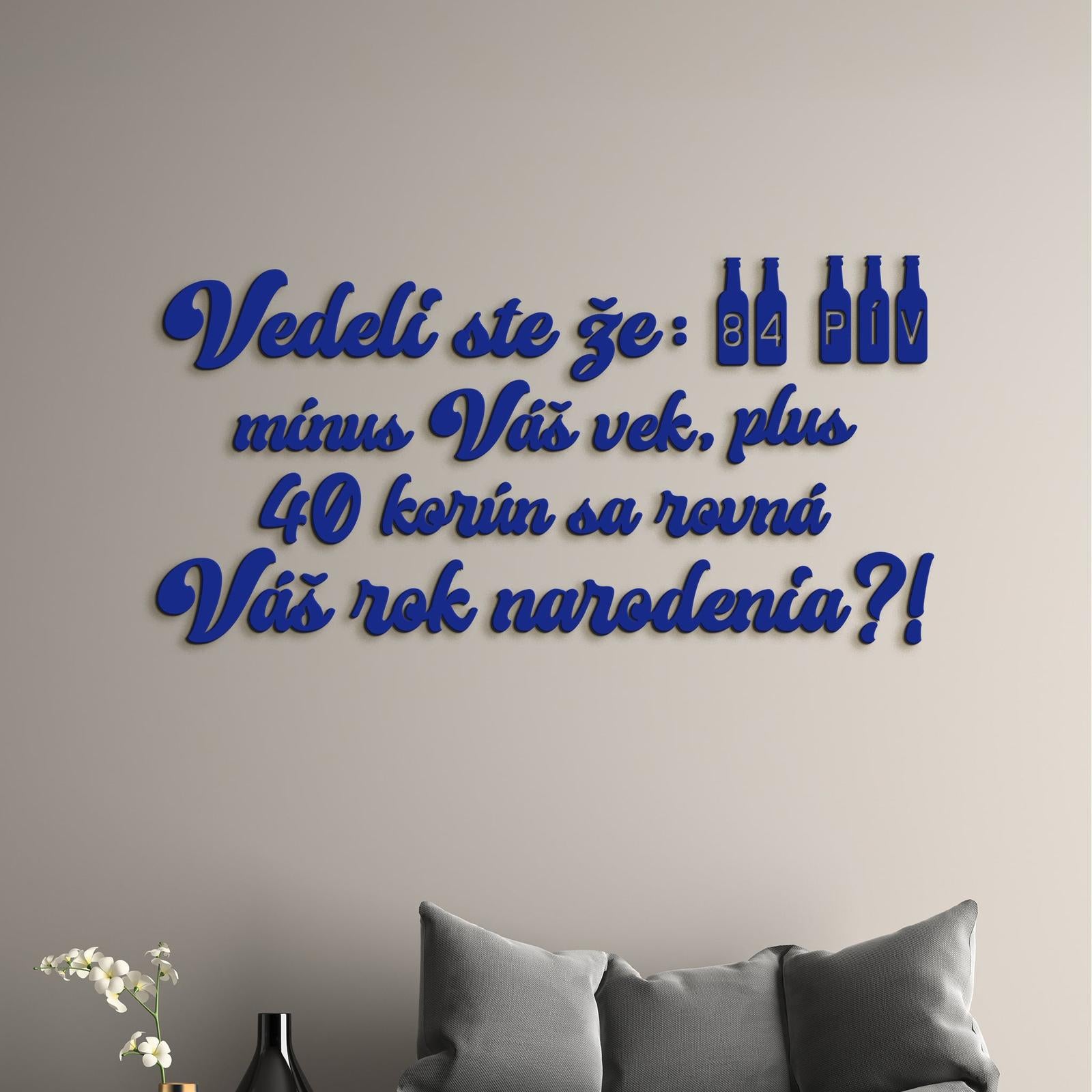 Vtipný drevený nápis na stenu PIVO-DREVTEX