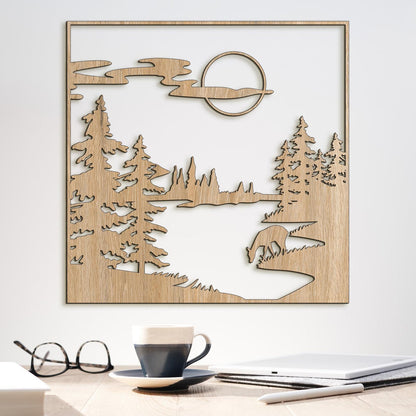 Drevený obraz Lesná čistinka-DREVTEX