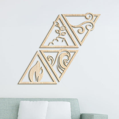 Obraz so symbolmi styroch zivlov-DREVTEX