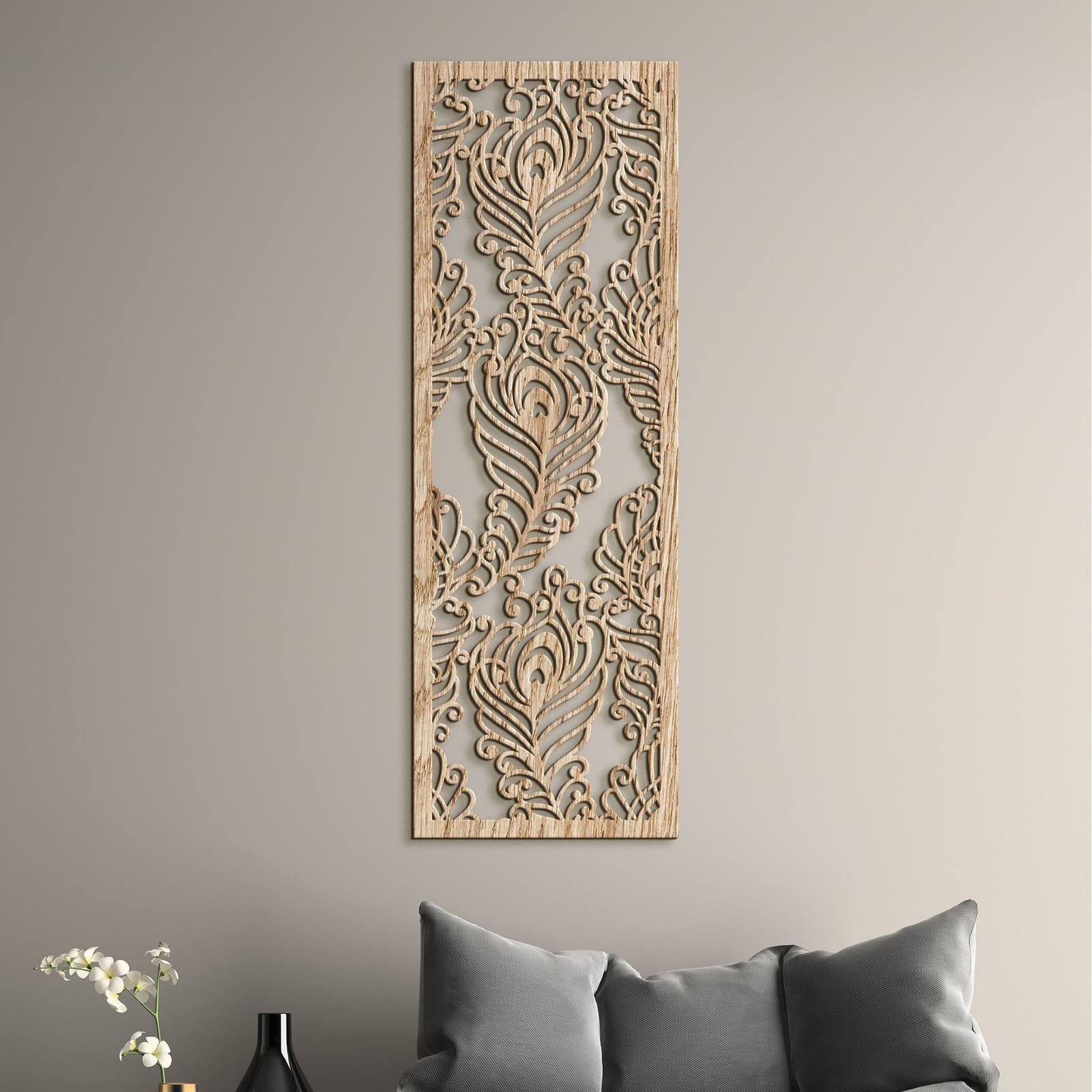 Drevená mandala Pávie perá-DREVTEX