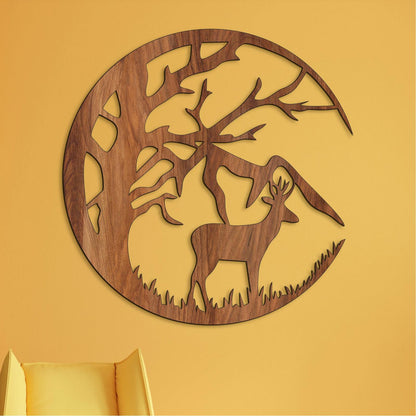 Drevená dekorácia s motívom Jeleňa-DREVTEX