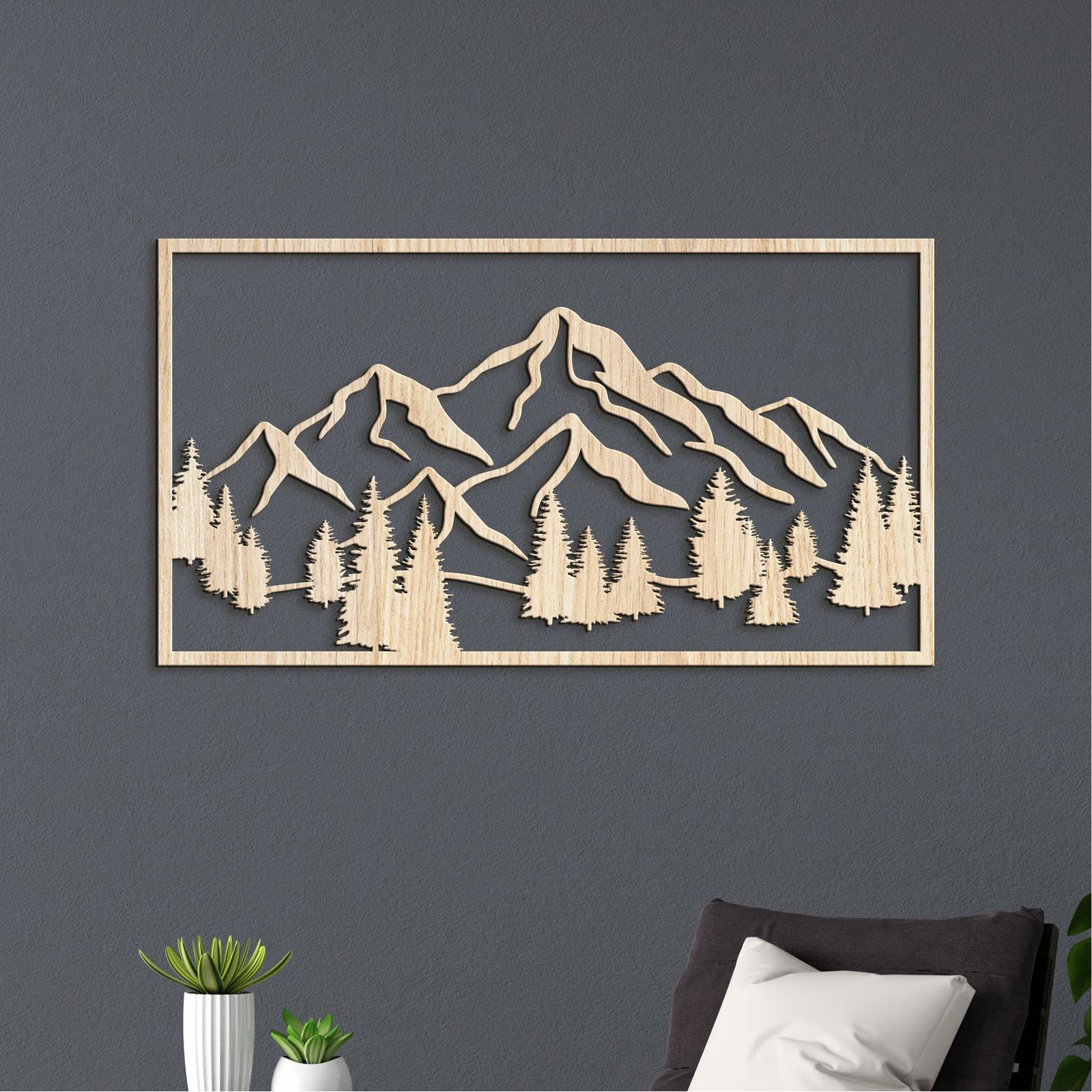 Drevený obraz Horská scenéria-DREVTEX