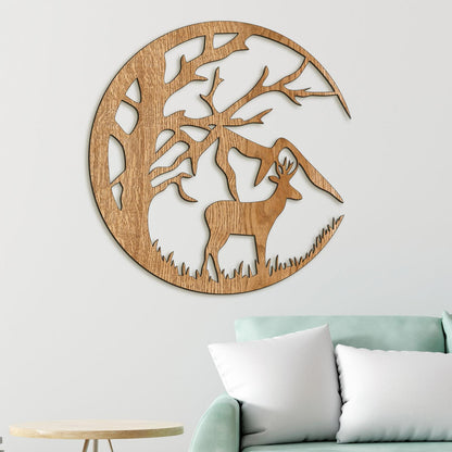 Drevená dekorácia s motívom Jeleňa-DREVTEX
