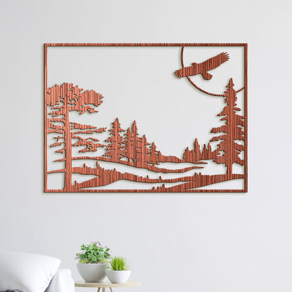 Dreveny obraz let orla-DREVTEX