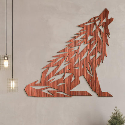 Drevený obraz Vyjúci vlk-DREVTEX