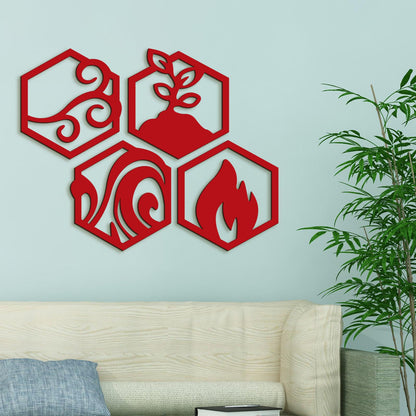 Moderný obraz Štyri živly-DREVTEX