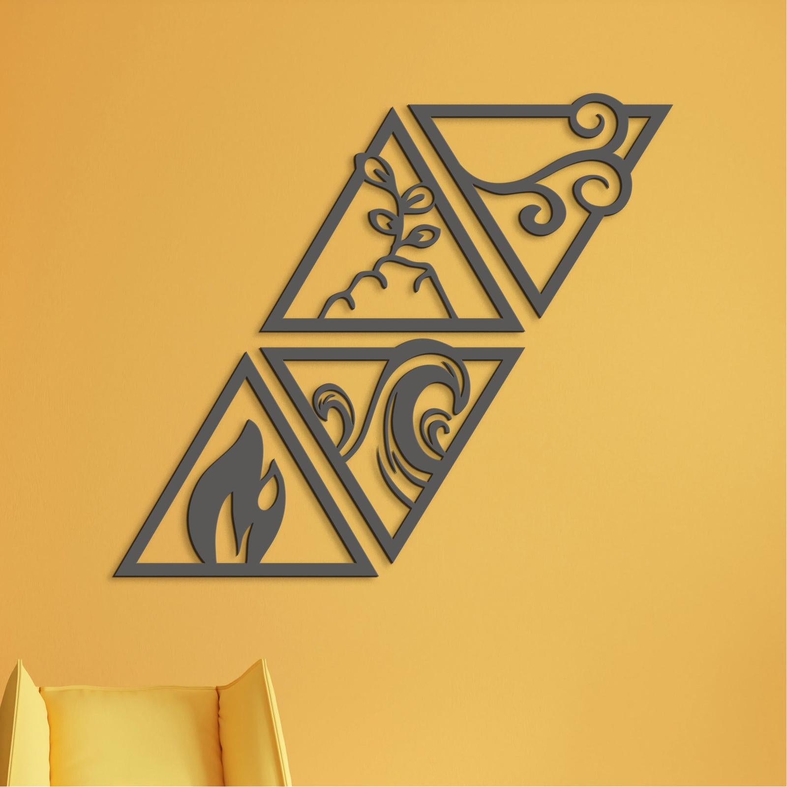 Obraz so symbolmi styroch zivlov-DREVTEX