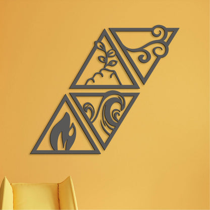 Obraz so symbolmi styroch zivlov-DREVTEX