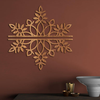 Dvojdielna drevená mandala SNOW-DREVTEX