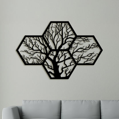 Drevený strom života motív včelieho úľa-DREVTEX