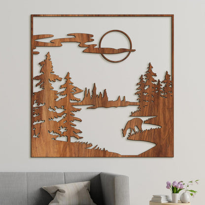 Drevený obraz Lesná čistinka-DREVTEX