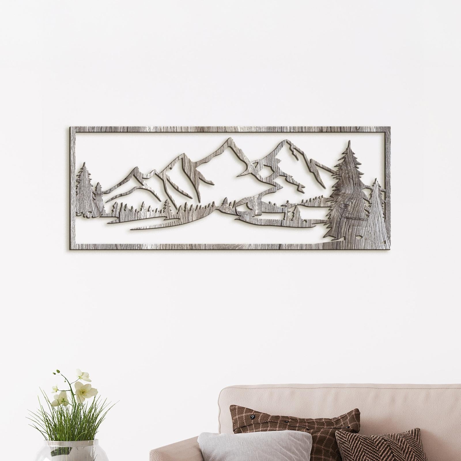 Drevený obraz hory-DREVTEX